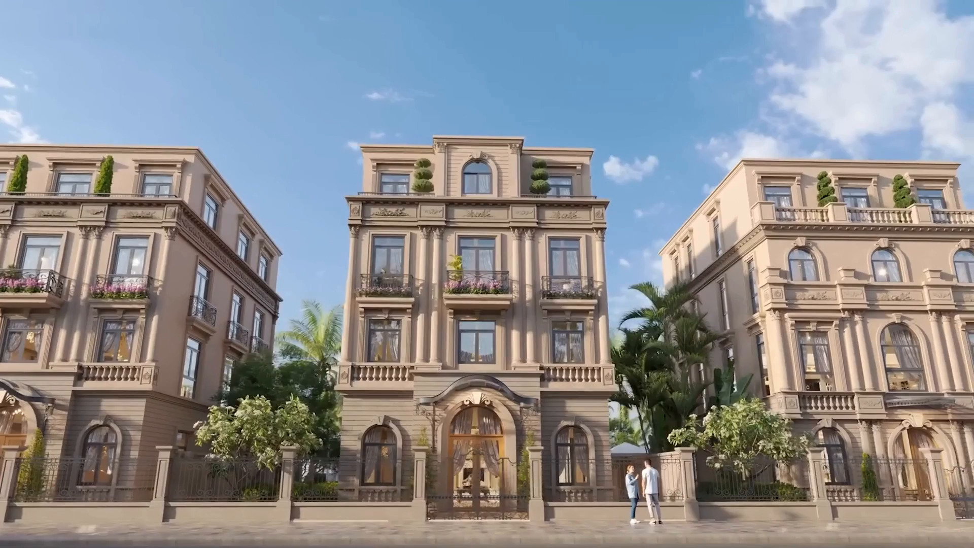Phối cảnh nhà phố kiến trúc châu Âu Vinhomes Green Paradise Cần Giờ