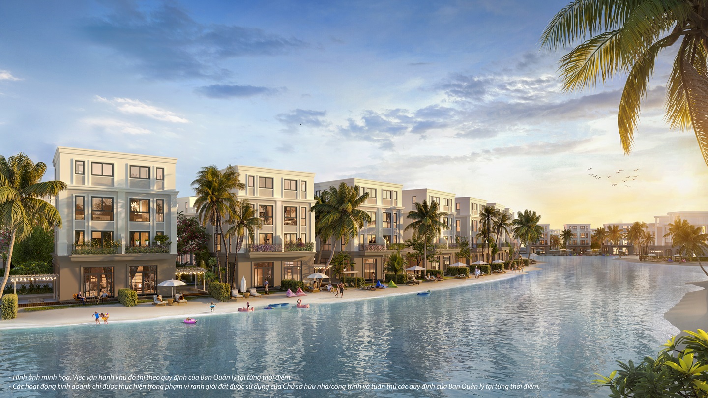Phối cảnh biệt thự ven kênh Vinhomes Green Paradise Cần Giờ