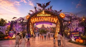 Cổng chủ đề Halloween công viên lễ hội VinWonders Cần Giờ